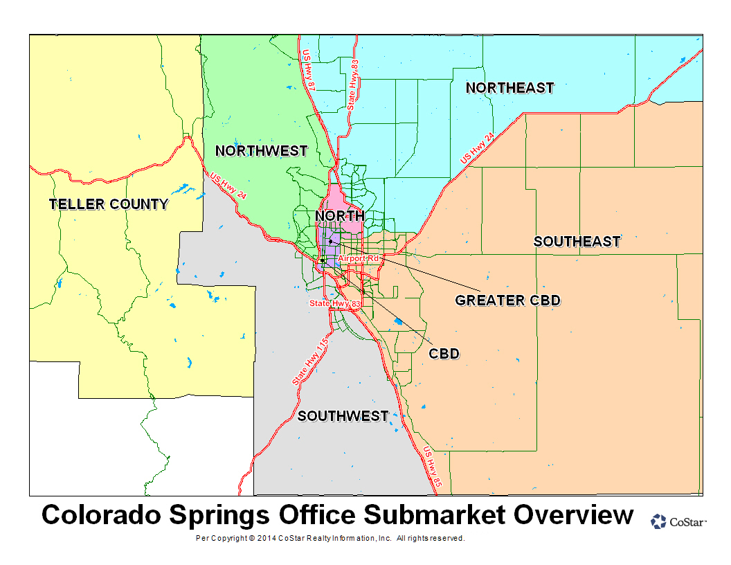 Office Submarket Map-Costar-Colorado Springs