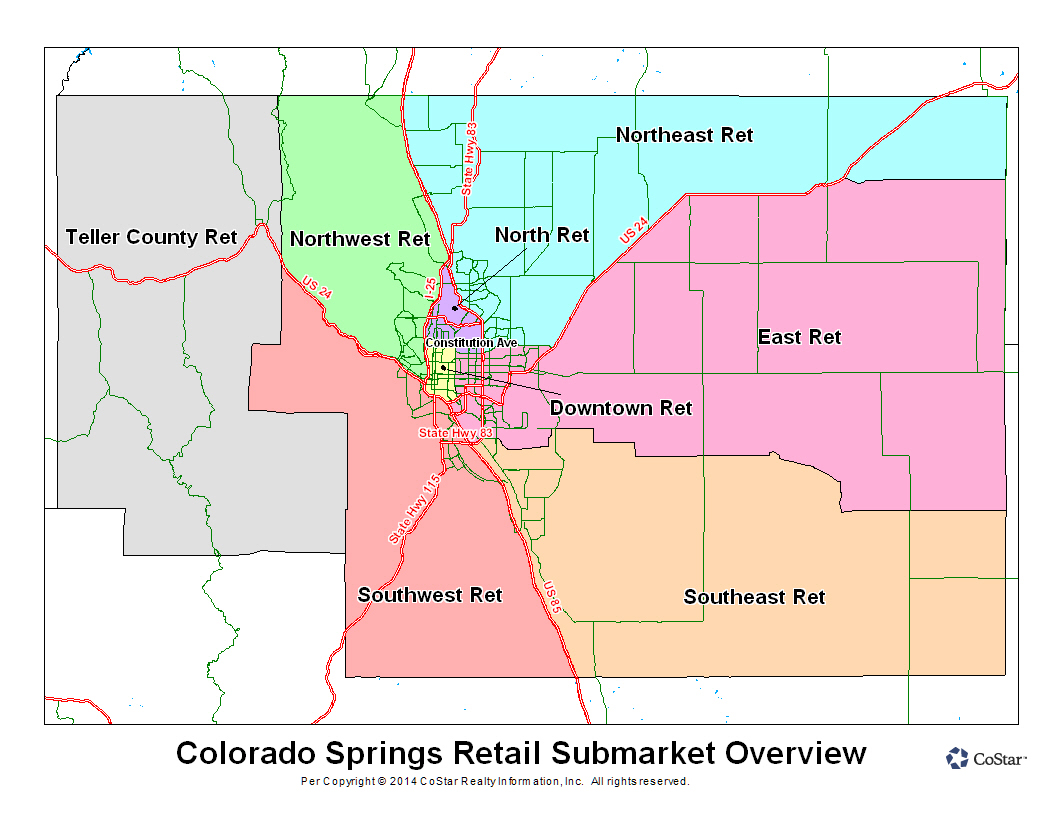 Retail Submarket Map-Costar-Colorado Springs